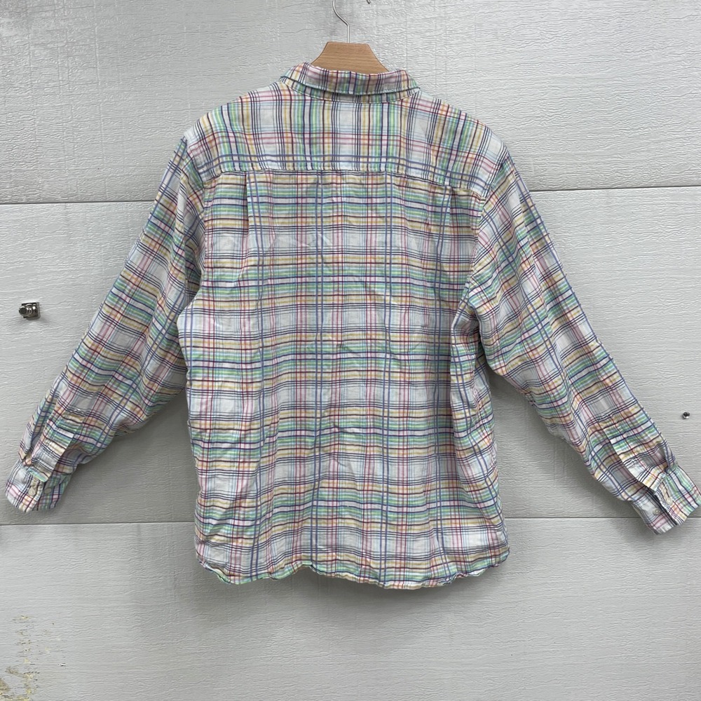 Tommy Bahama XL Mens Linen Blend Long Sleeve Plaid Button Down Shirt - Picture 9 of 11